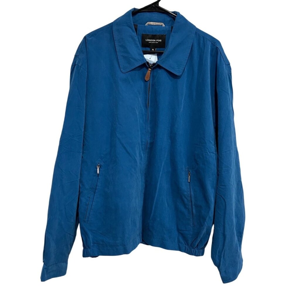 London Fog Collection NWT Blue  Jacket Zipper Pockets Elastic Hem